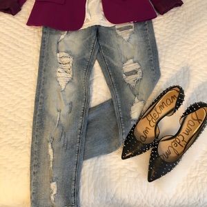 Pink Blush Maternity Jeans, Lt Wash, Sz M